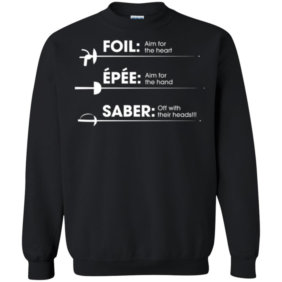 Fencing T-shirt Foil Saber Definition Black
