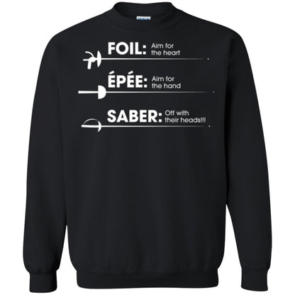 Fencing T-shirt Foil Saber Definition Black
