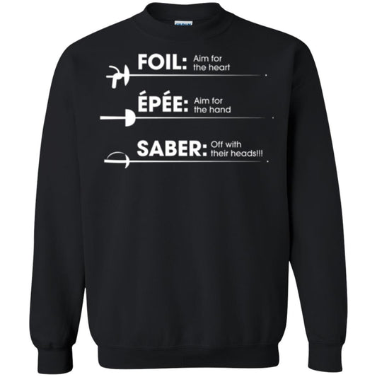 Fencing T-shirt Foil Saber Definition Black