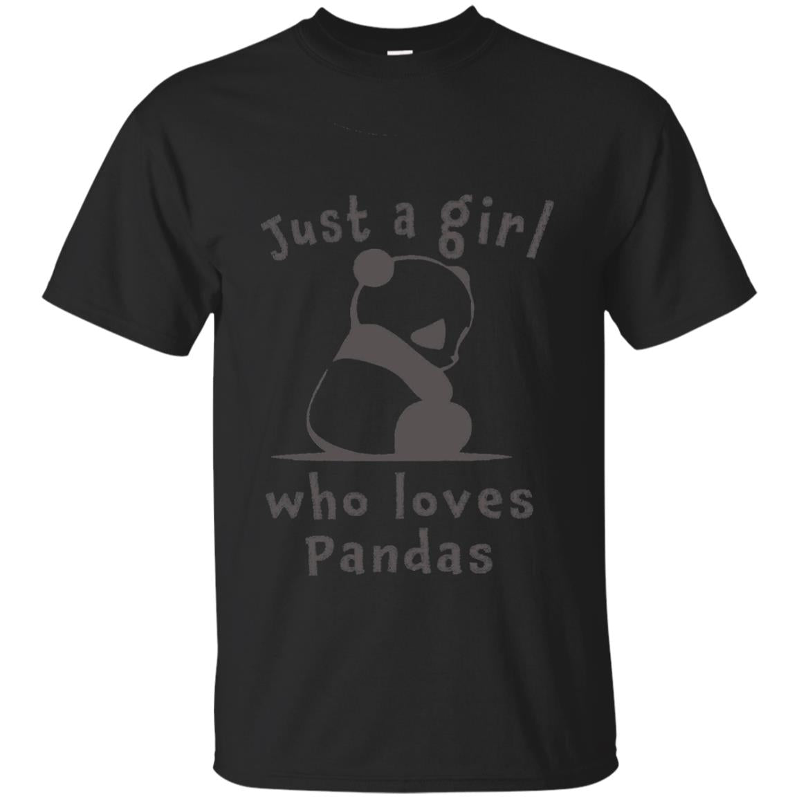 Panda Lover T-shirt Just A Girl Who Lover Pandas Black