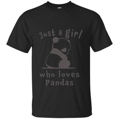 Panda Lover T-shirt Just A Girl Who Lover Pandas Black