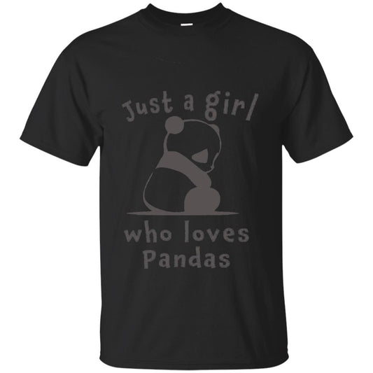 Panda Lover T-shirt Just A Girl Who Lover Pandas Black
