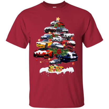 Cars Christmas Tree X-mas Gift Shirt For Mens Or Womens Cardinal