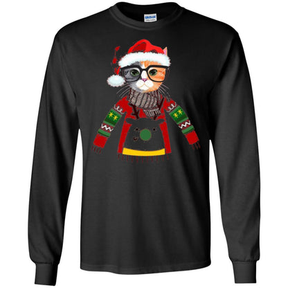 Christmas T-shirt Cat Lover Meowy Christmas T-shirt Black
