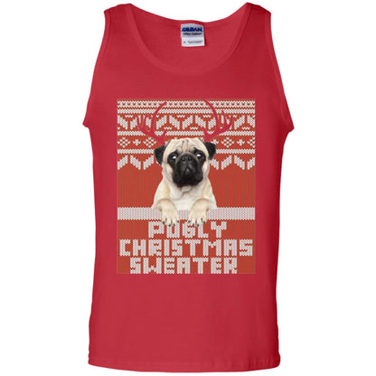 Dog Lovers T-shirt Pugly Christmas Sweater Red