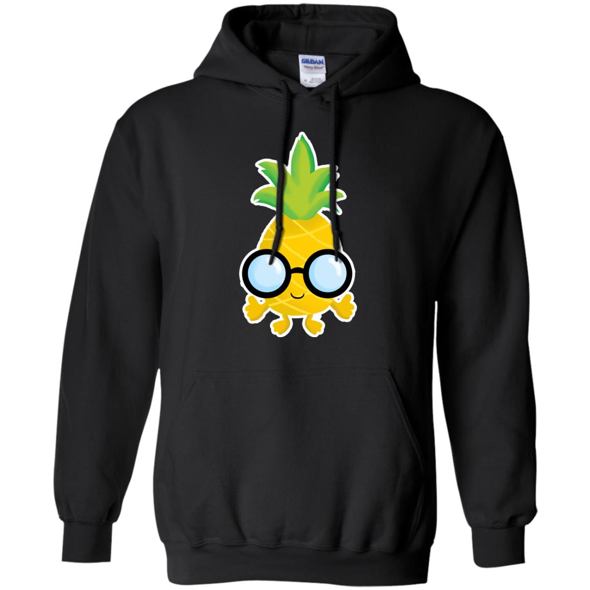 Funny Pineapple With Glasses For Boys Mens Shirt Black