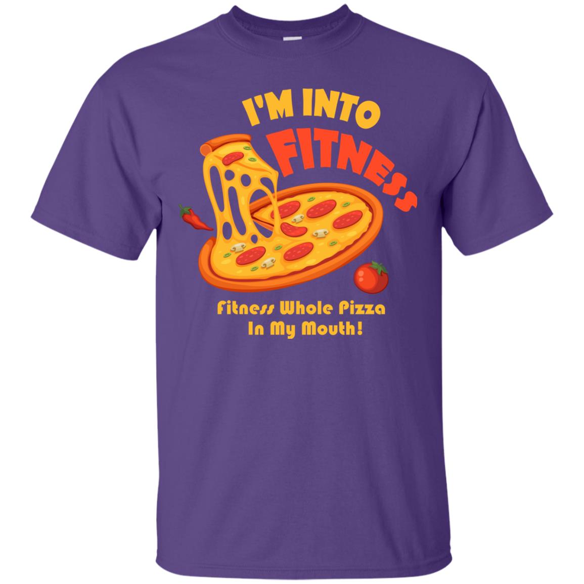 Gymer T-shirt I_m Into Fitness Fitness Whole Pizza In My Mouth Purple