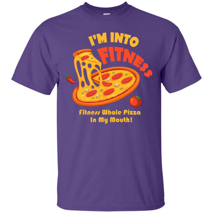 Gymer T-shirt I_m Into Fitness Fitness Whole Pizza In My Mouth Purple