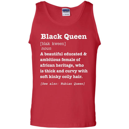 African Pride Melanin Educated T-shirt Black Queen Definition Red