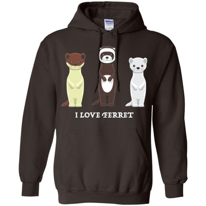 Ferret T-shirt I Love Ferret Dark Chocolate