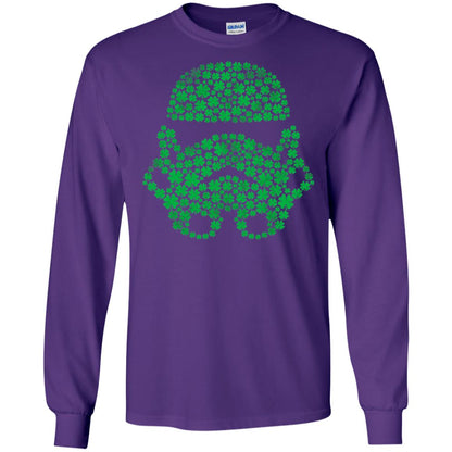 Stormtrooper Clovers St. Patrick_s Graphic T-shirt Purple