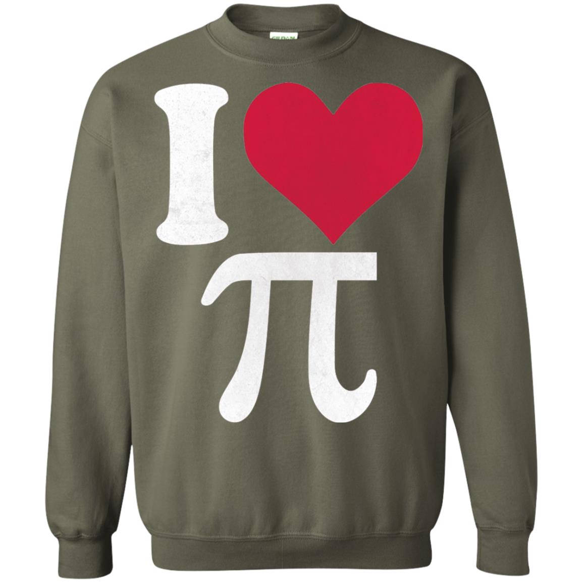 I Love Pi Vintage Retro Pi Day T-shirt Military Green
