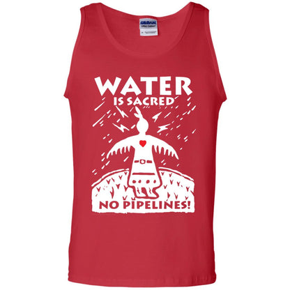 Water Is Sacred No Pipelines T-shirt Red