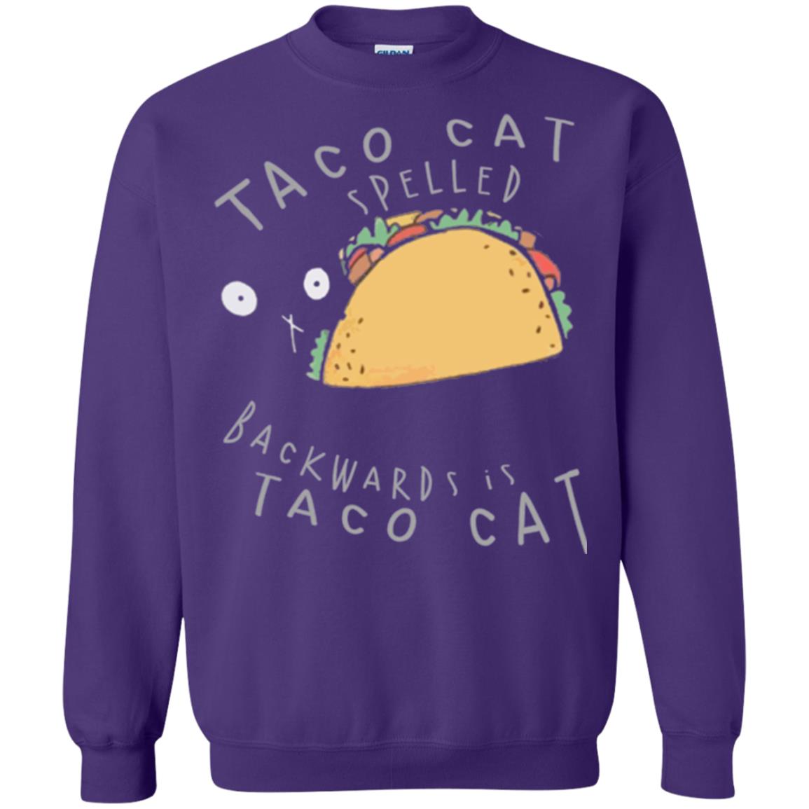 Cat Lovers T-shirt Taco Cat Spelled Backward Is Taco Cat Purple