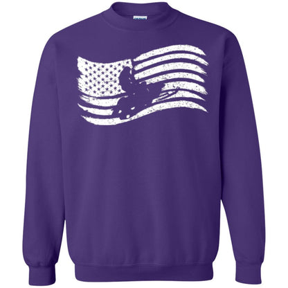 Snowmobile Rider T-shirt American Flag Purple