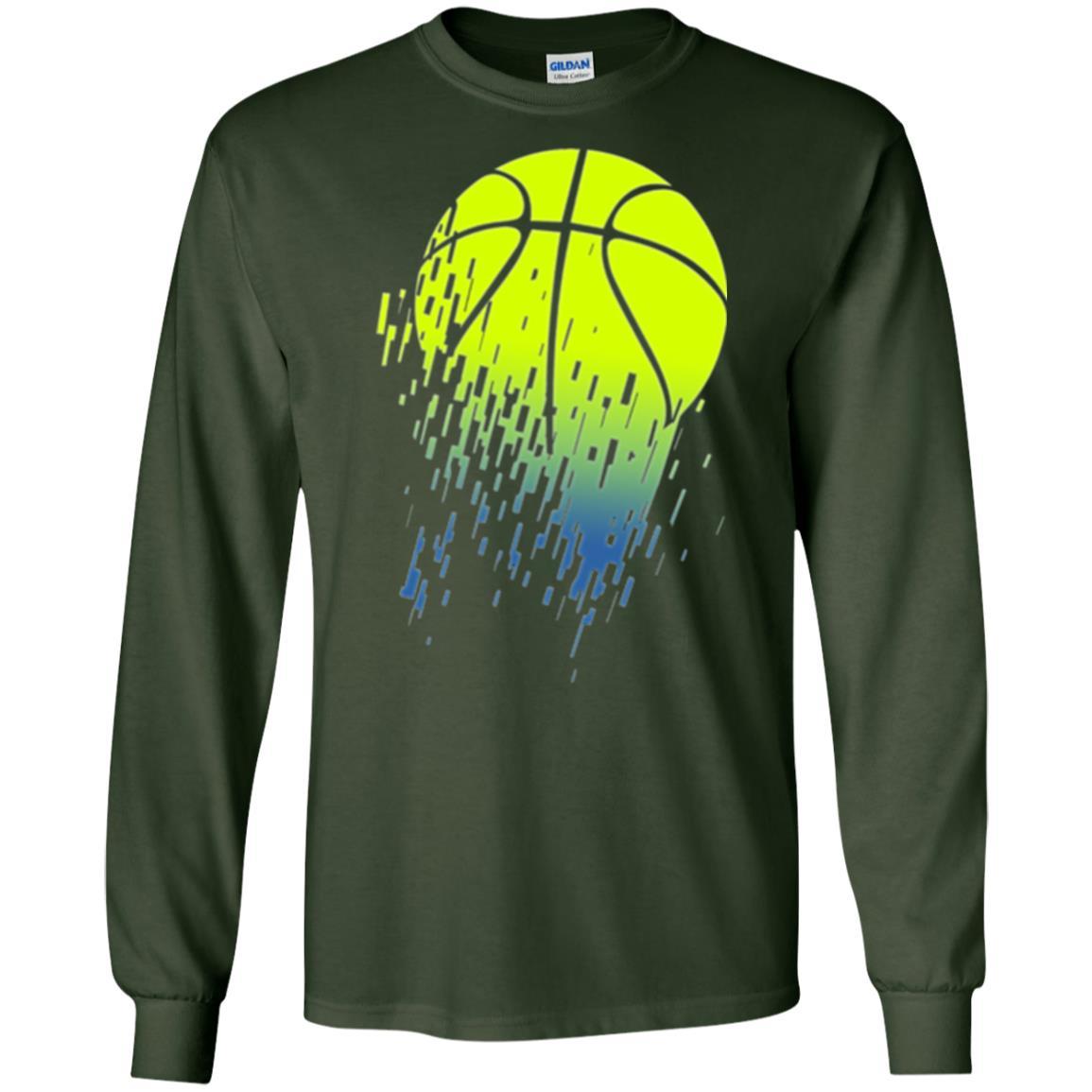 Basketball T-shirt Disintegrating Neon Green Forest Green
