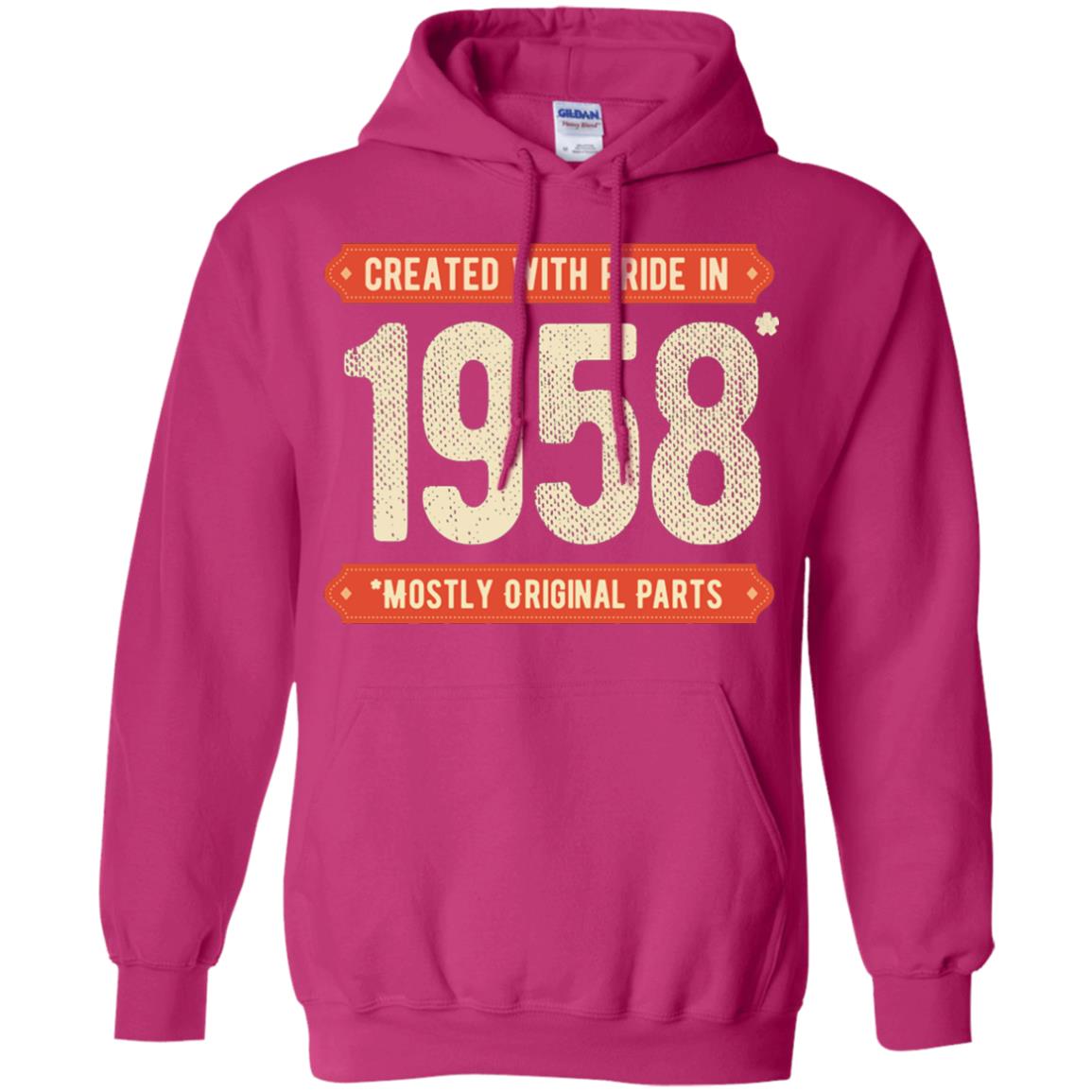 Created With Pride In 1958 Mostly Original Parts 60th Birthday T-shirt Heliconia