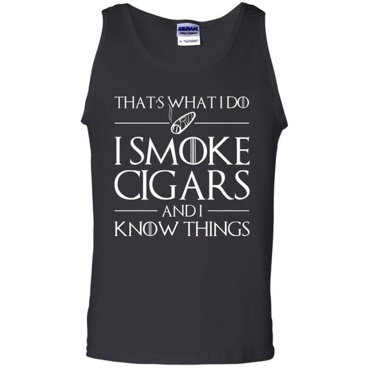 Cigars Lover T-shirt That's What I Do I Smoke Cigars And I Know Things Black Small