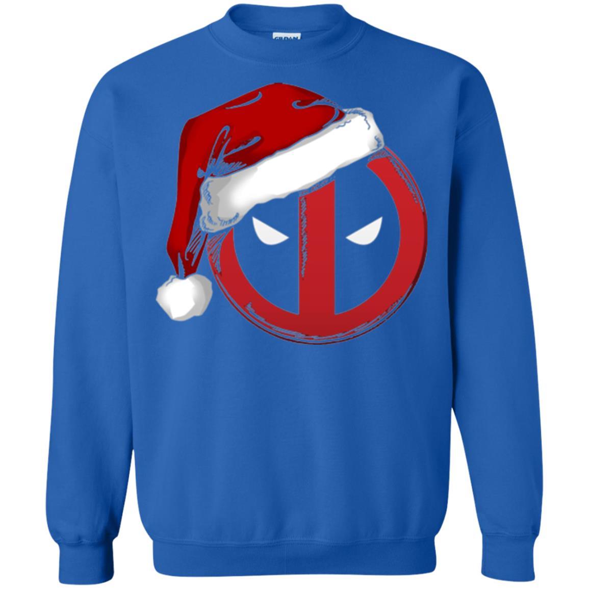 Christmas T-shirt Marvel Deadpool Icon Santa Hat Christmas Graphic Royal
