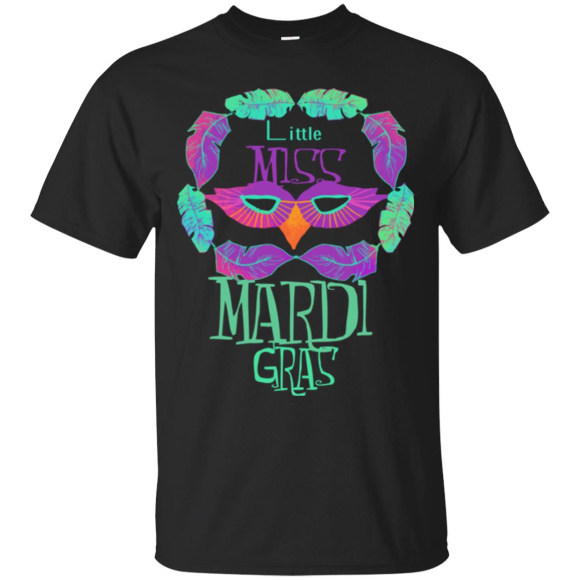 Mardi Gras T-shirt Little Miss Mardi Gras Black