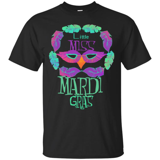 Mardi Gras T-shirt Little Miss Mardi Gras Black