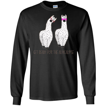 Funny Alpaca T-shirt Get Ready For The Alpacalypse Black