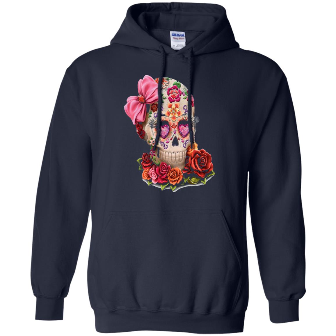 Cinco De Mayo Skull Women Flower Shirt Navy