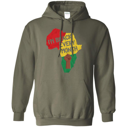 I_m Black Every Month Proud African American T-shirt Military Green
