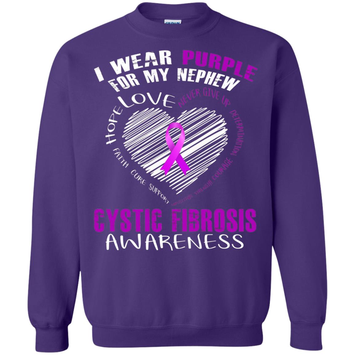 Cystic Fibrosis Awareness T-shirt I Wear Purple Purple