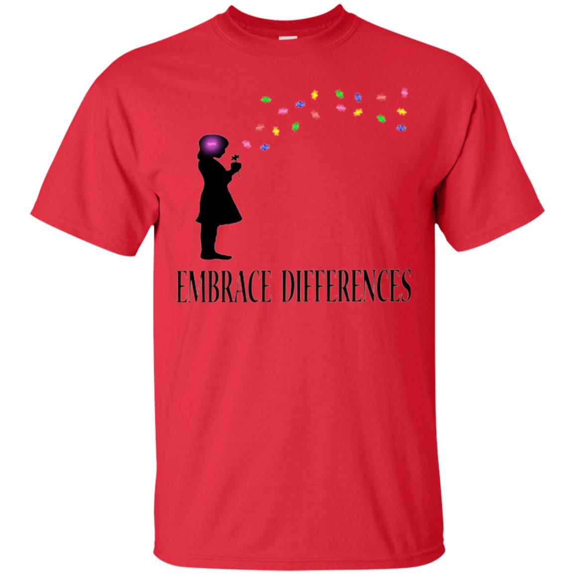 Embrace Differences Shirt Proud Autism Awareness T-shirt Red