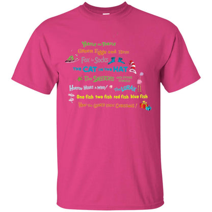 Dr. Seuss Book Title National Wear Red Day T-shirt Heliconia