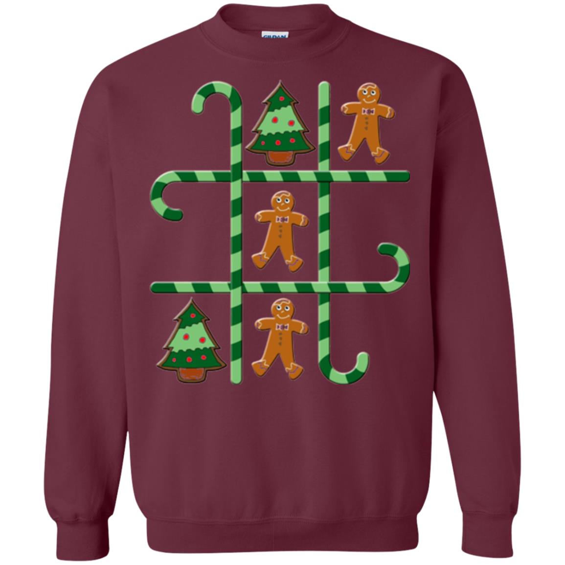Christmas T-shirt Tic Tac Toe Board Game Maroon