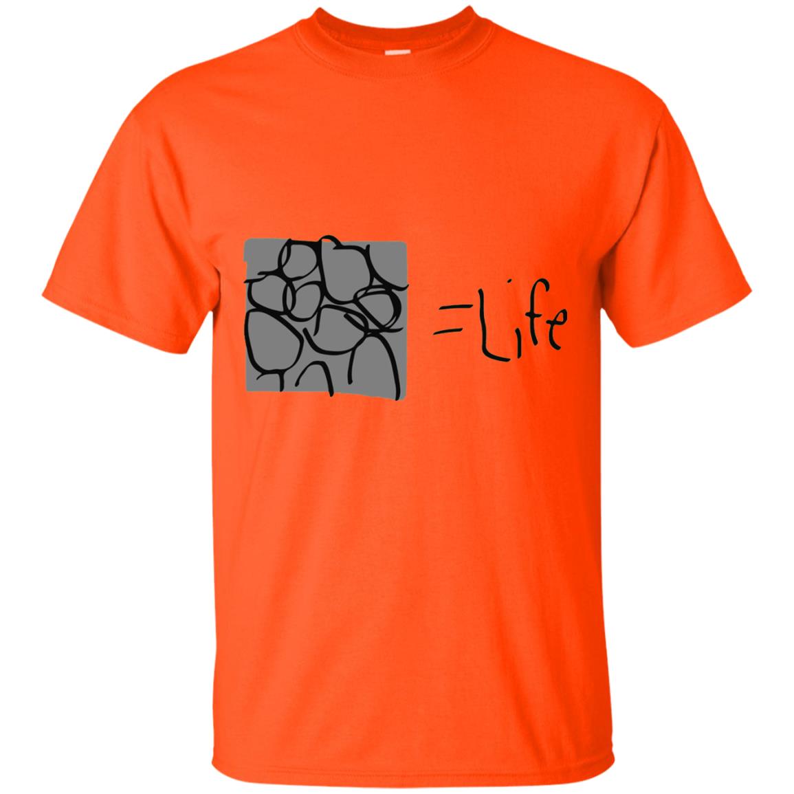 Cobblestone Equals Life Video Game Gamers Shirt Orange