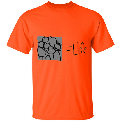 Cobblestone Equals Life Video Game Gamers Shirt Orange