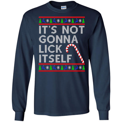 Christmas T-shirt It's Not Gonna Lick Itself Navy
