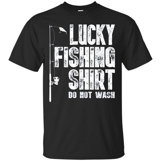 Lucky Fishing Shirt Do Not Wash Cool Fisherman T-shirt Black