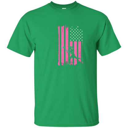 Girls Lacrosse Distressed American Flag Lacrosse Lover T-shirt Irish Green