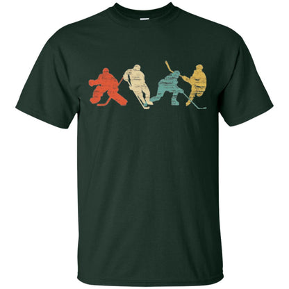 Classic Vintage Style Ice Hockey T-shirt Forest Green