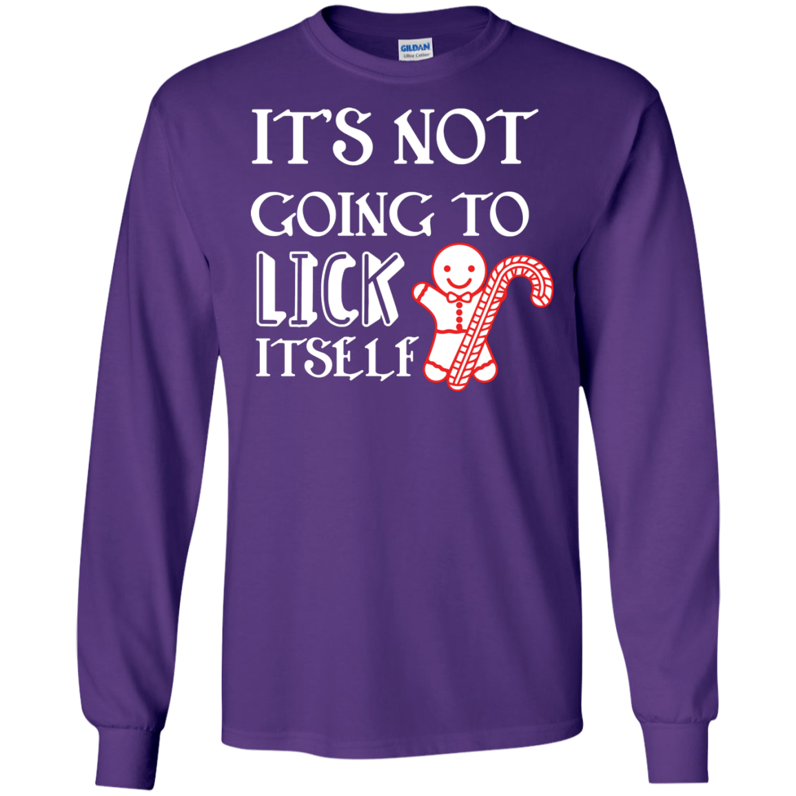 Christmas T-Shirt It's Not Going To Lick Itself Purple