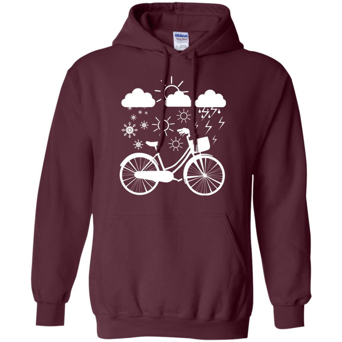 Bicycle All Weather Cyclist T-shirt For Bicycle Lover Maroon