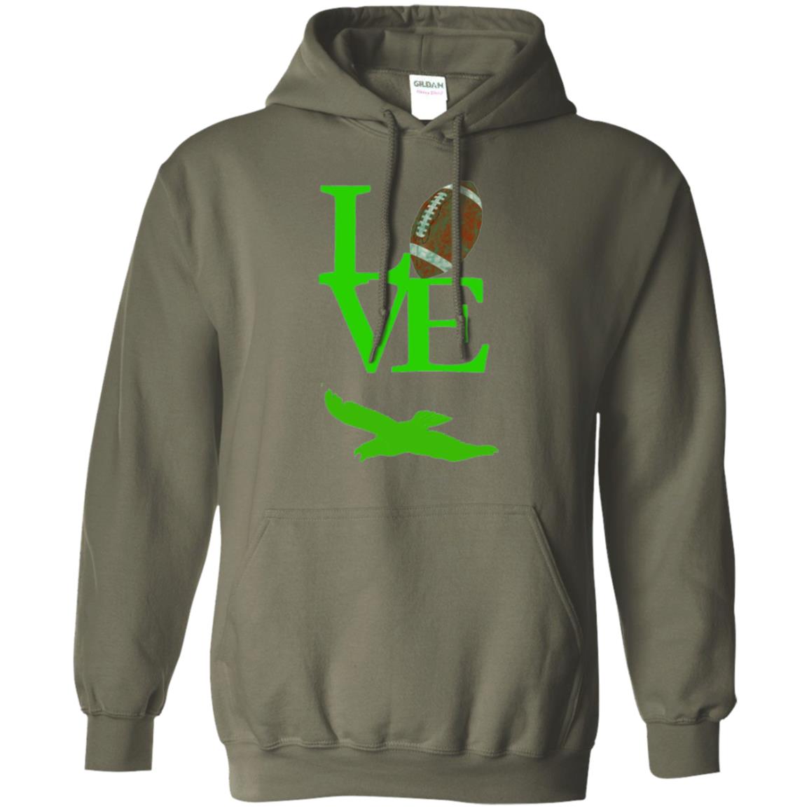 Football Lover T-shirt Love Football Flying Bird T-shirt Military Green