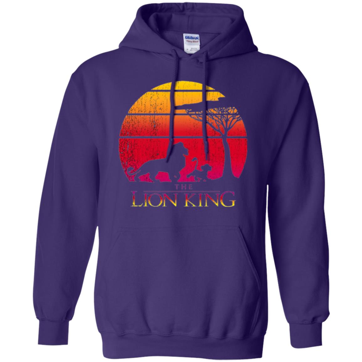 Cartoon T-shirt Lion King Vintage Sunset Purple