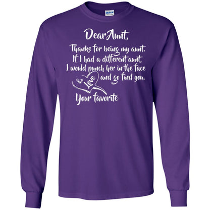Family T-shirt Dear Aunt Thanks For Being My Aunt Purple