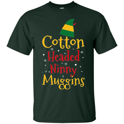 Funny Elf T-shirt Cotton Headed Ninny Muggins Forest Green
