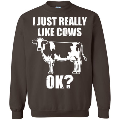 Cow Lover T-shirt I Just Really Like Cows Ok Dark Chocolate