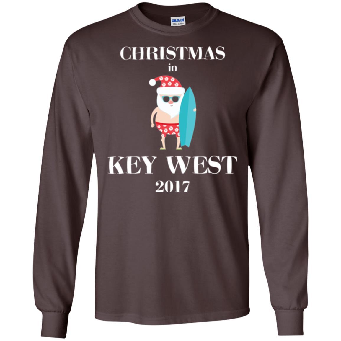 Family Vacation T-shirt Christmas In Key West 2017 Dark Chocolate