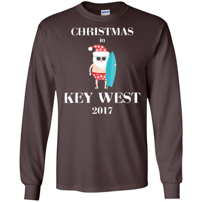 Family Vacation T-shirt Christmas In Key West 2017 Dark Chocolate