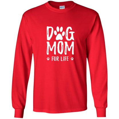 Dog Lover T-shirt Dog Mom Fur Life T-shirt Red