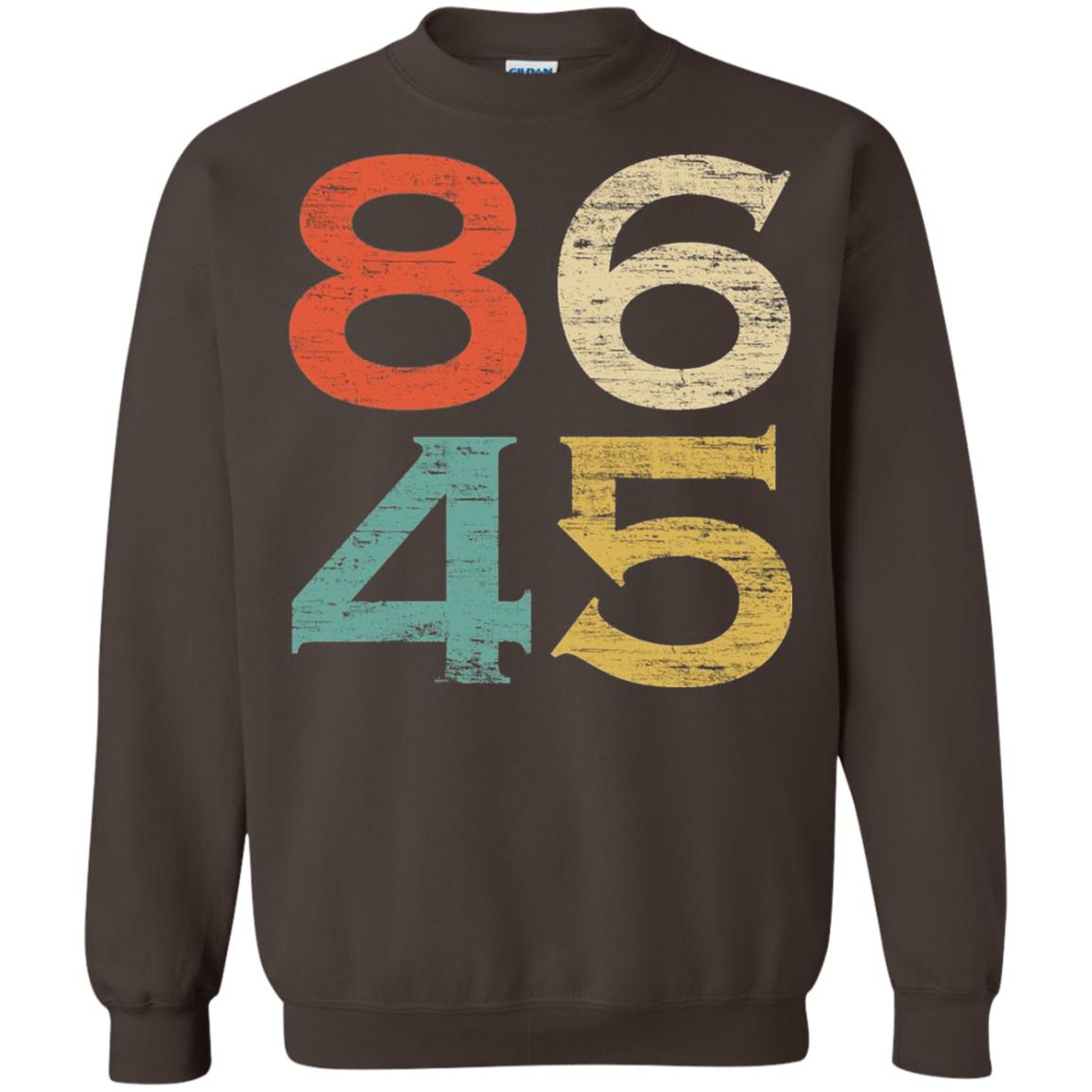 Classic Vintage Style 86 45 Anti Trump T-shirt Dark Chocolate