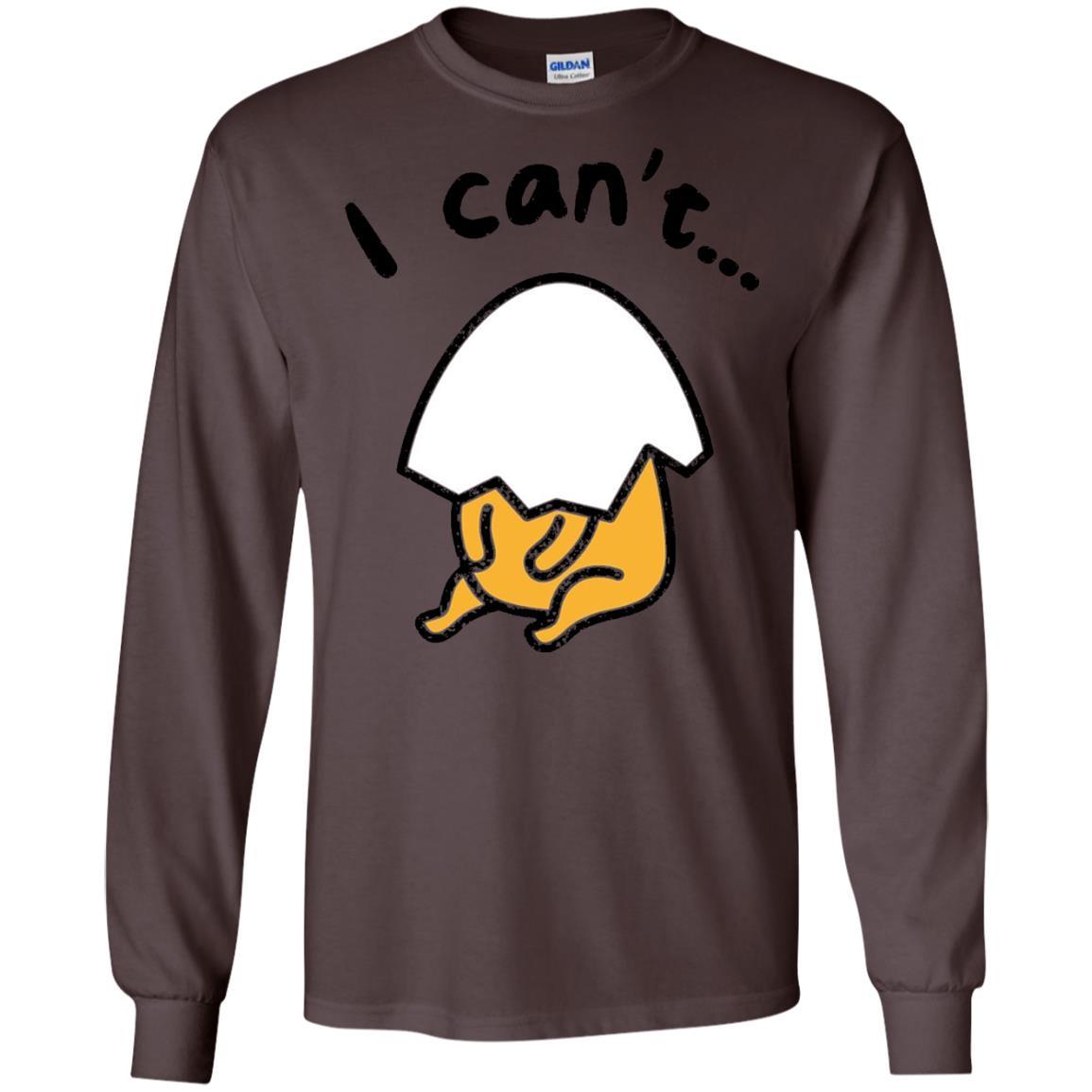 Film T-shirt Gudetama Lazy Egg I Can't Dark Chocolate